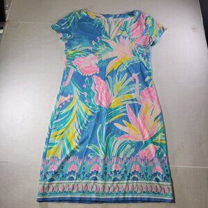 Lilly Pulitzer Sophiletta Tropical Floral Flamingo Cap Sleeve Dress Size XS